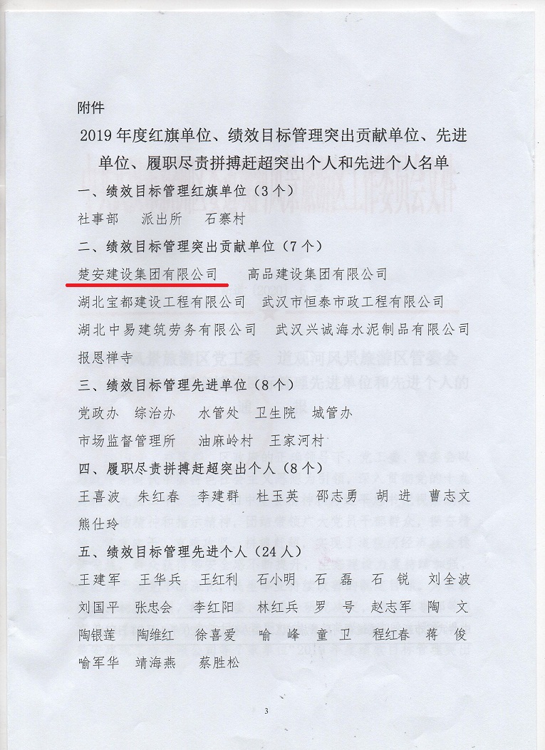 喜讯！公司荣获“2019年度绩效目标突出贡献单位”